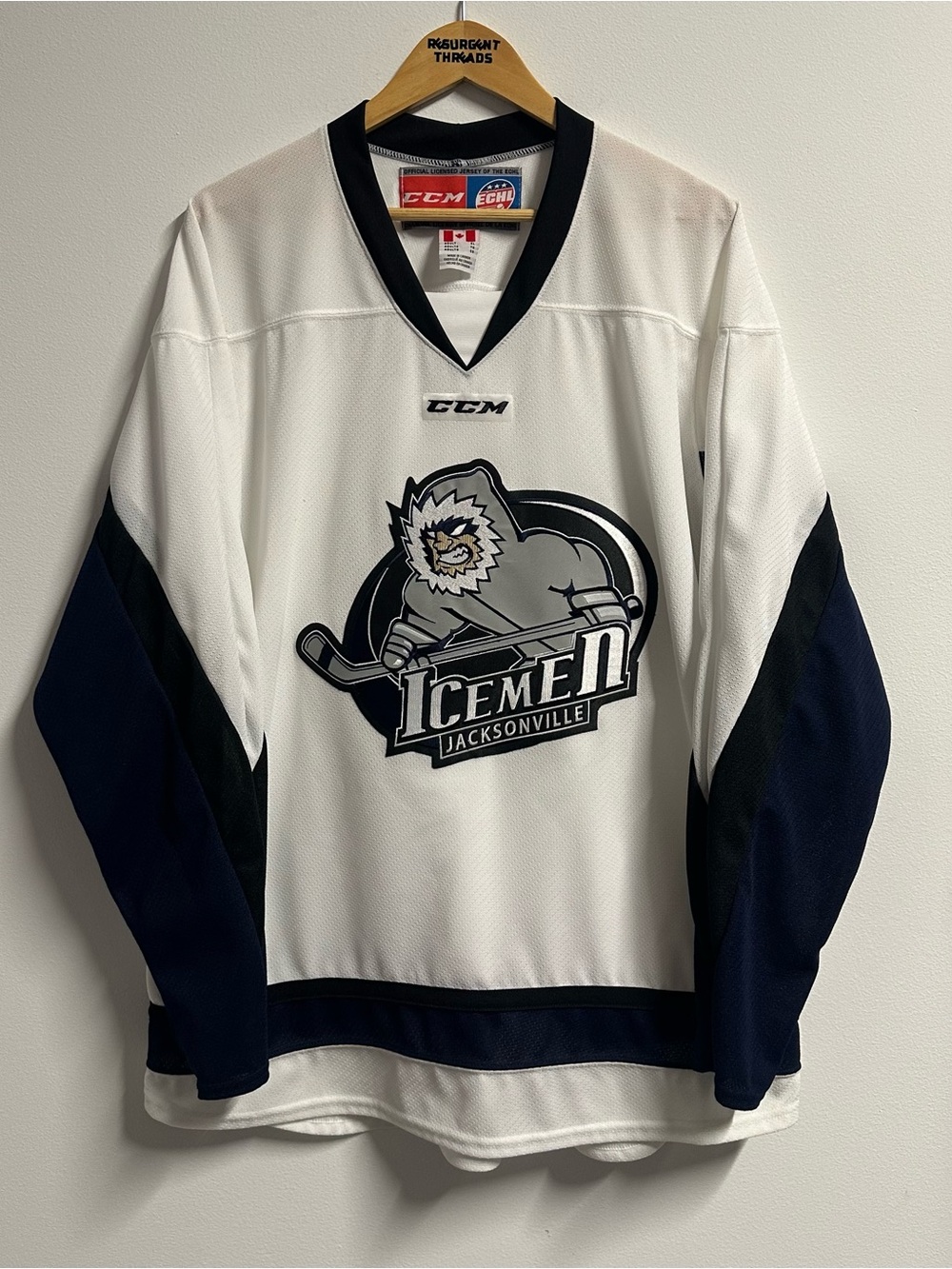 NHL ECHL CCM Jacksonville Icemen White Hockey Jersey XL